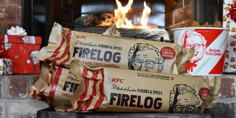 KFC’s Fried-Chicken-Scented Fire Log makes your house smell like fried chicken