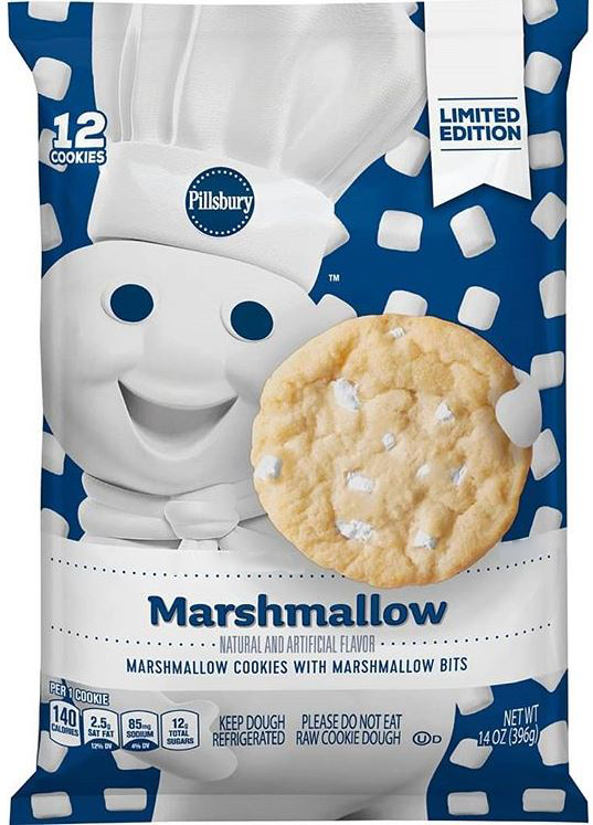 Pillsbury new marshmallow flavored cookie with marshmallow bits