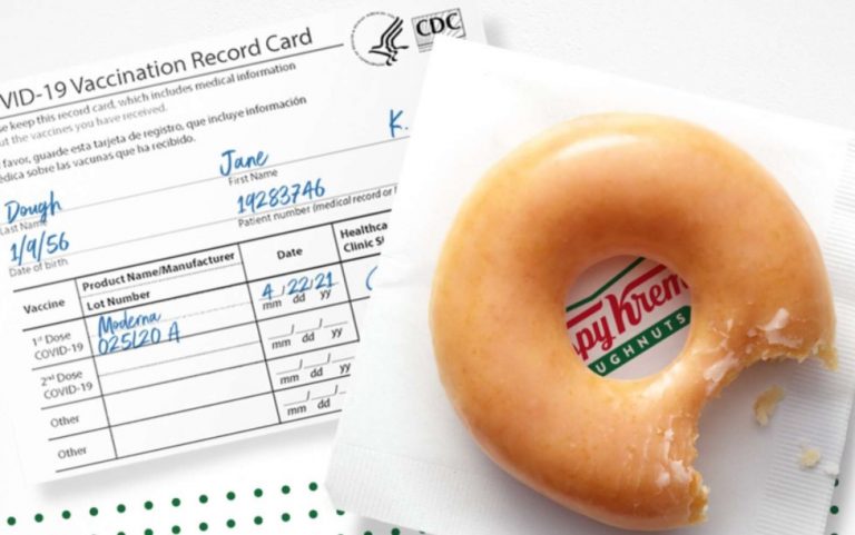 Krispy Kreme Giving You a Free Donut Every Day in 2021 with Proof of Vaccination