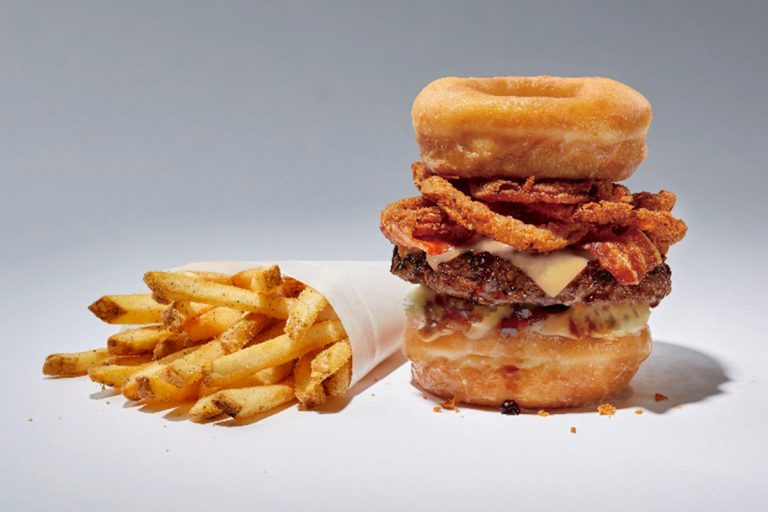 Krispy Kreme and TGI Friday’s Japan create flaming chicken sandwich doughnut burger