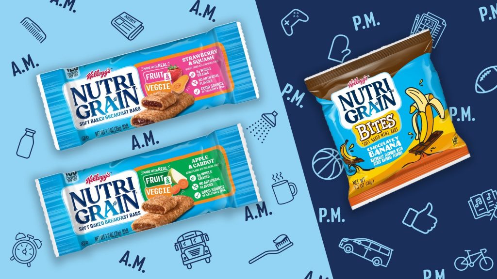 Kellogg’s Nutri-Grain® is helping parents come prepared for breakfast and snacktime with three new flavor mashups: Strawberry & Squash and Apple & Carrot Nutri-Grain® soft-baked breakfast bars and Chocolatey Banana Nutri-Grain® Bites