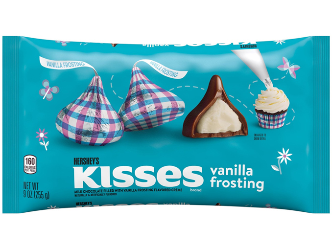 Hershey’s new Hershey’s Kisses Milk Chocolates with Vanilla Frosting Flavored Creme ready for Spring