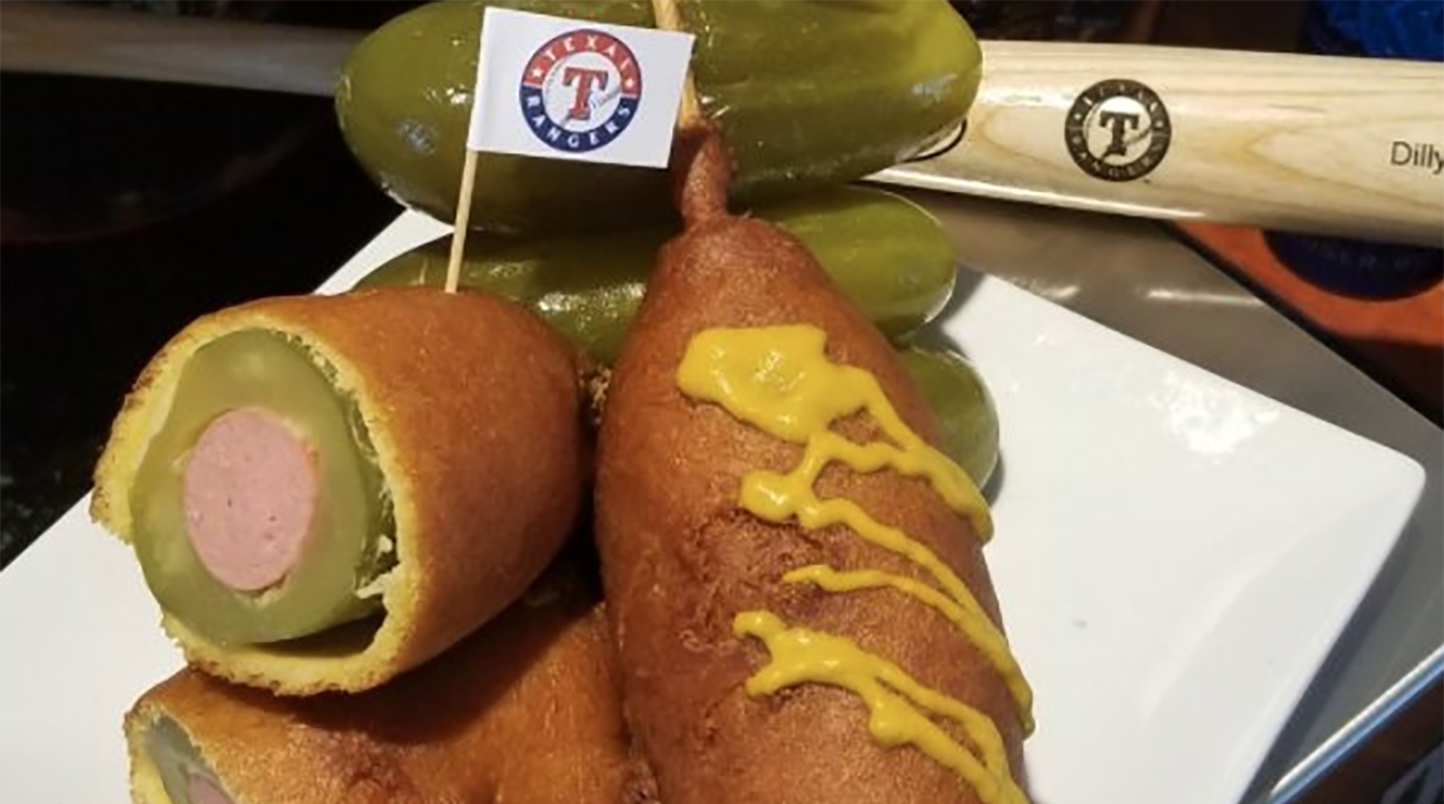 pickles dilly dog rangers hot dog 1