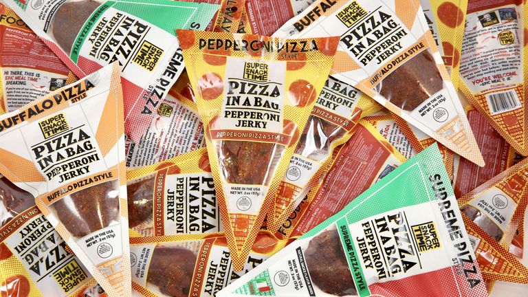 Walmart’s new pizza in a bag featuring Pepperoni Jerky