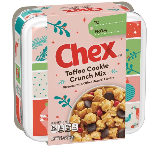 Chex Toffee Cookie Crunch giftable holiday tin