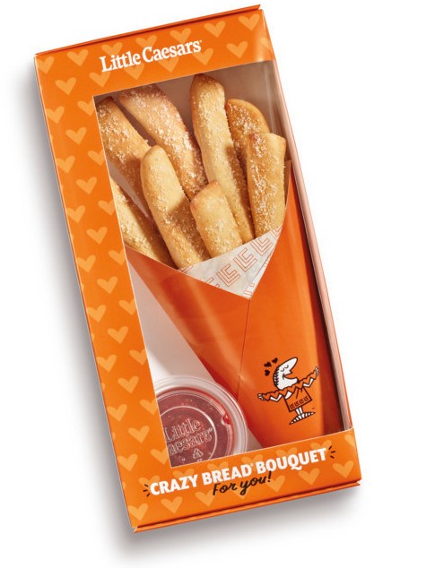 Little Caesars is celebrating Valentines Day this year by testing Crazy Bread bouquets at select locations 1 1