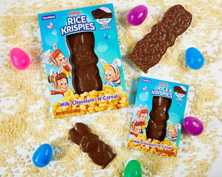 New Rice Krispies Milk Chocolate Rabbit, Apple Jacks White Candy Rabbit, and Rice Krispies Milk Chocolate Eggs
