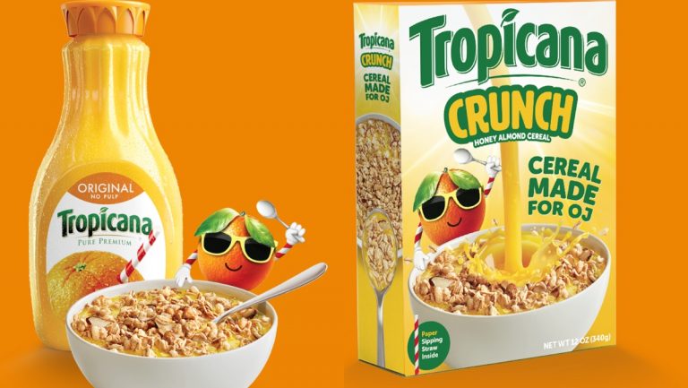 Tropicana introduces the first “cereal made for OJ” dubbed “Tropicana Crunch” 