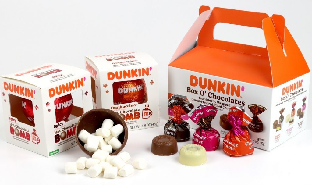 Dunkin Box O Chocolates Dunkin Dunkaccino Hot Chocolate BOMB and Dunkin Spicy Hot Chocolate BOMB