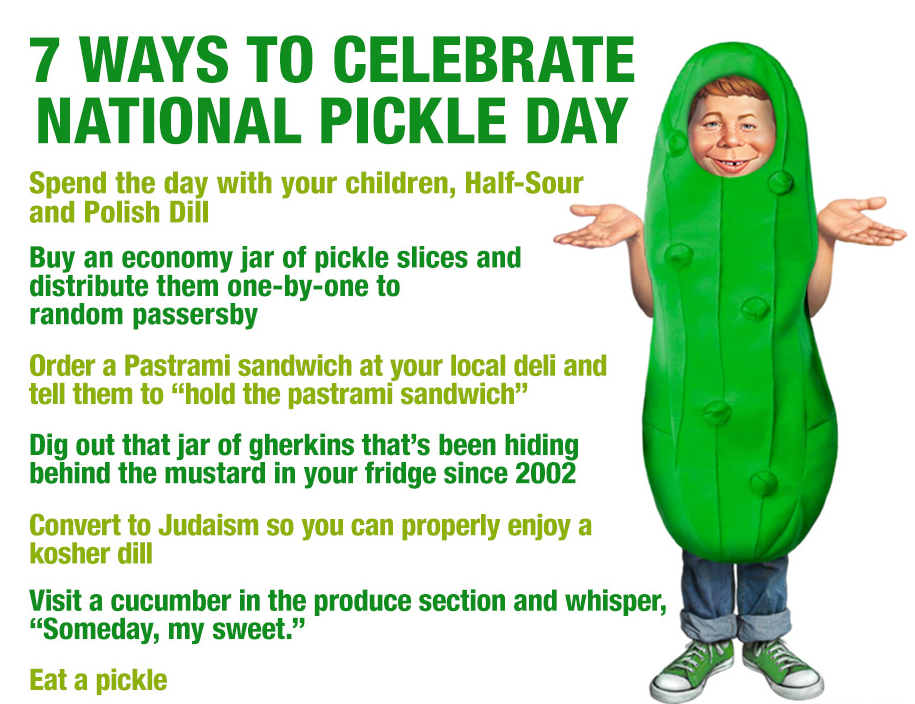 7 ways to celebrate national pickle day