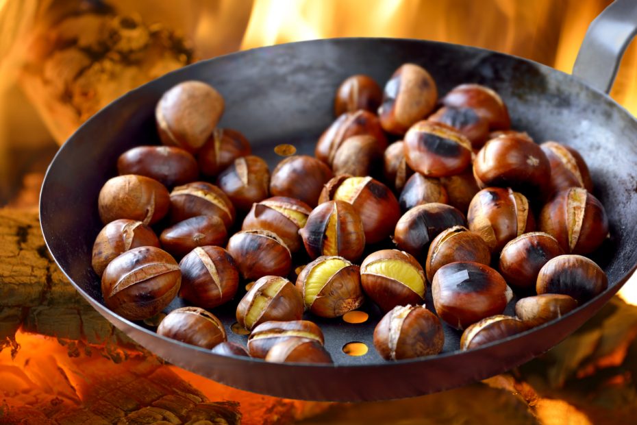 chestnutson a open fire