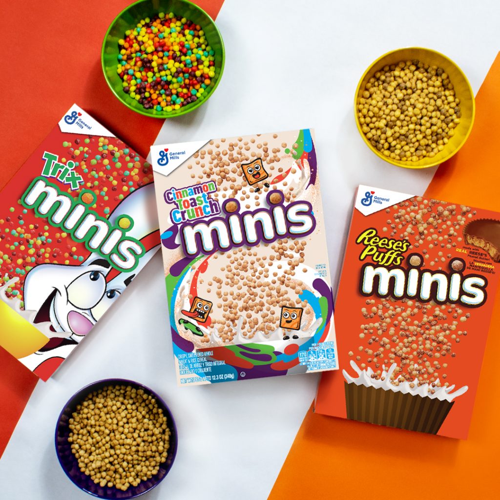 mini cereal versions of general mills