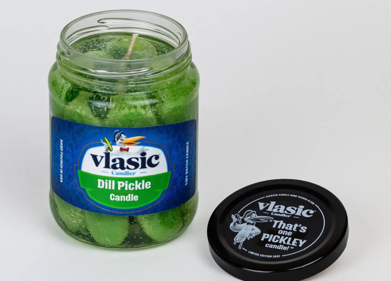 vlasic dill pickle candle