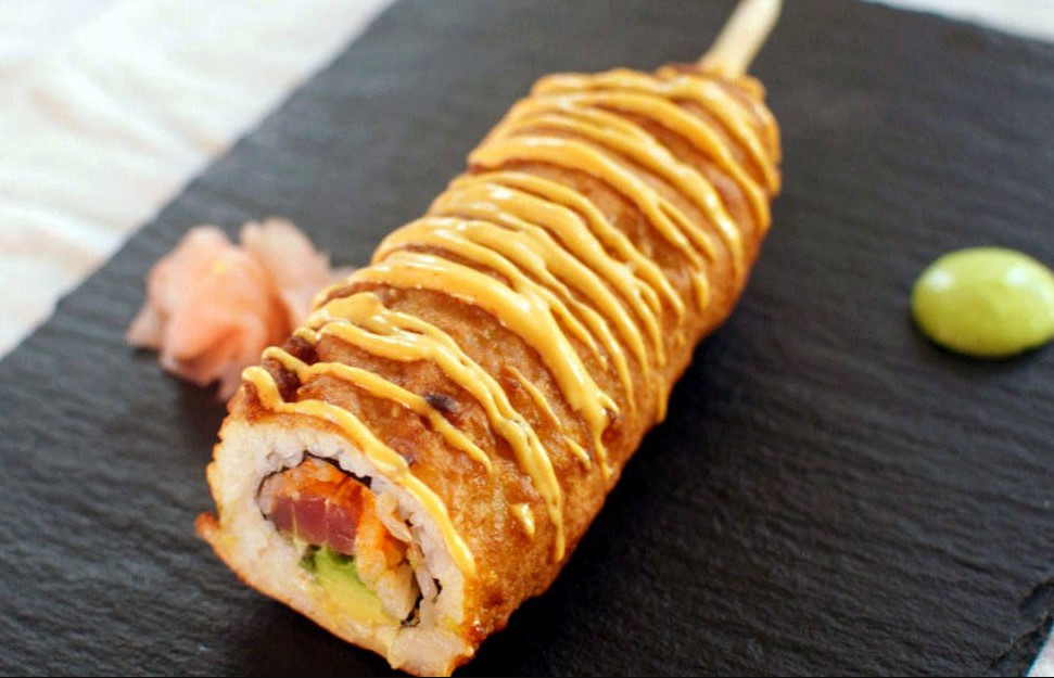sushi tuna corn dog