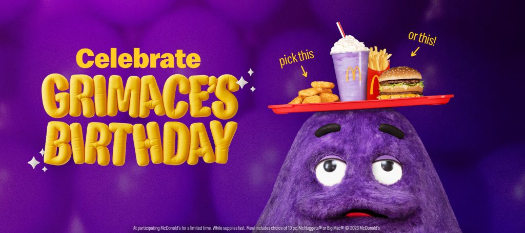 McDonalds Grimace Birthday Meal Shake Hero Image