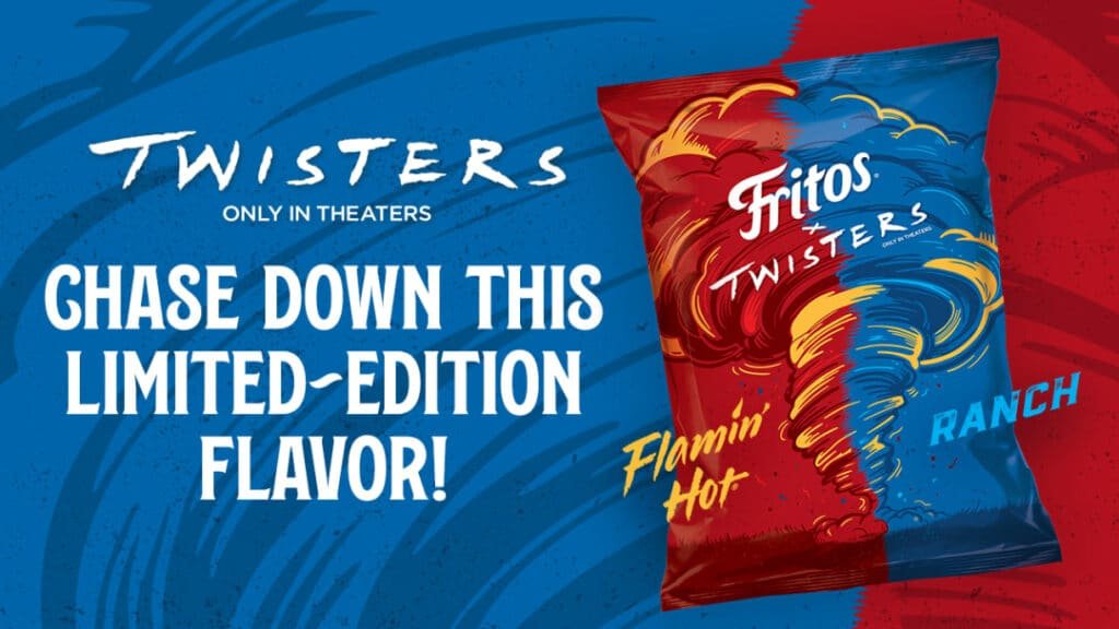Fritos X Twisters: Fritos is merging two flavors—Flavor Twists Flamin’ Hot and Flavor Twists Ranch—into a single bag for an exclusive, limited-edition treat.