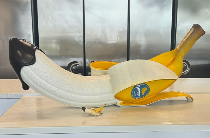 Chef Amaury Guichon’s 66-inch hyper-realistic chocolate banana set a Guinness World Record, blending pastry artistry with jaw-dropping, lifelike detail.