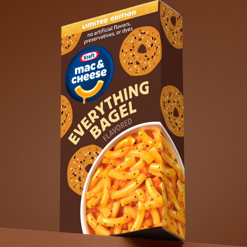Walmart introduces Everything Bagel-flavored Kraft Mac & Cheese. A fan-voted winner that signals Kraft's bold, flavor-driven innovation for the year ahead.