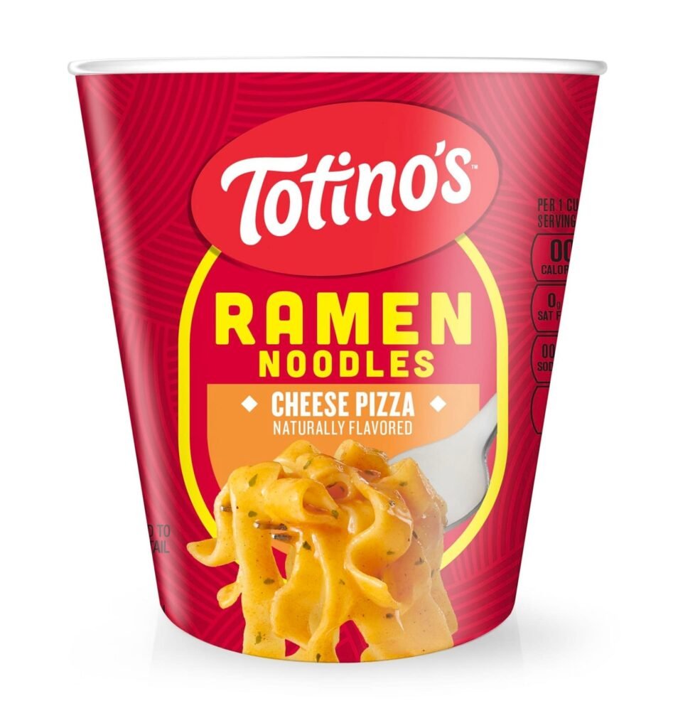 Totino’s introduces new Pizza-Flavored Ramen in Cheese and Buffalo Chicken varieties! A bold fusion of pizza and instant noodles, available at Walmart in March.