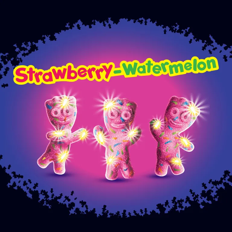 Sour Patch Kids Glow Ups are the first glowing gummy candies! With strawberry-watermelon flavor and edible confetti that lights up under blacklight, they’re a must-try for bold candy lovers.