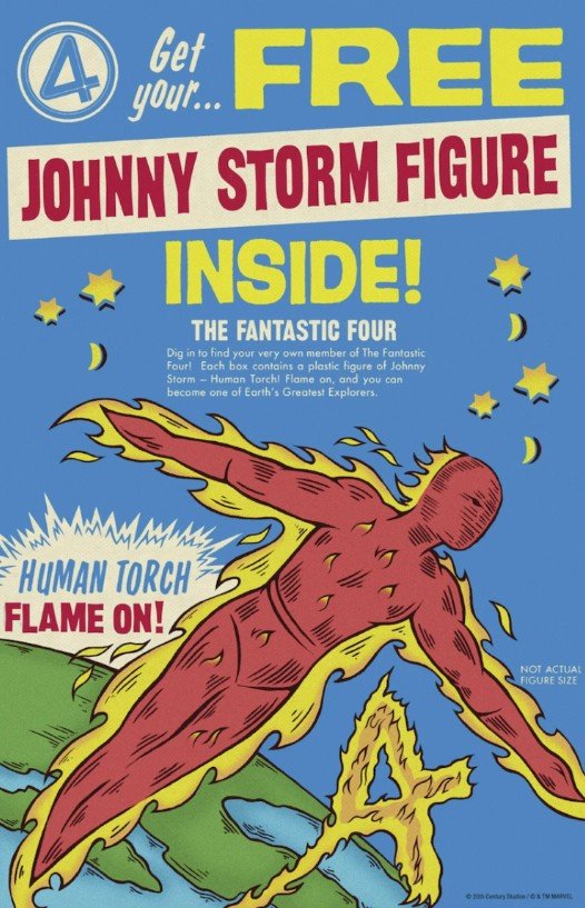 Marvel’s Human Torch lights up Lucky Charms in a $20 Walmart-exclusive retro cereal box with collectible standee, tied to Fantastic Four: First Steps.